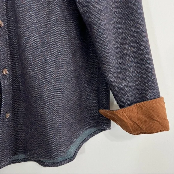 Jachs Outdoor Button Up Shirt Jacket XL Corduroy Cozy Fleece Blue - Picture 6 of 15